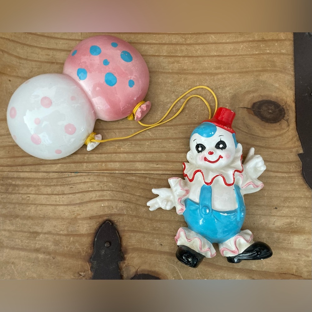 🤡 Vintage Rare Lefton Esd Japan Clown and Balloons Wall Plaque 🎈